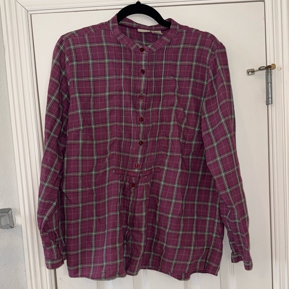 L.L. Bean Tops - L.L. Bean Casual Plaid Shirt - Purple and Green